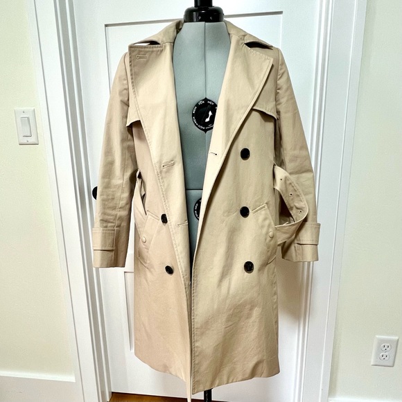 J.Crew Petite New Icon Trench Size 2P Vintage Khaki EUC - Picture 2 of 13